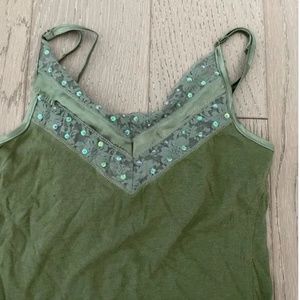 VINTAGE Hollister sequin cotton lace tank Cami Tank Top Strappy New rare Y2K